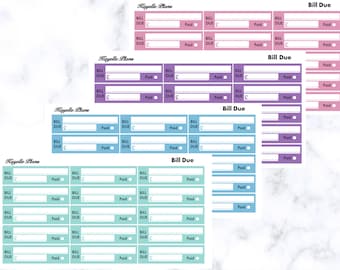 Naklejki do planera Bill Due||Planowanie funkcjonalne||Planer Erin Condren