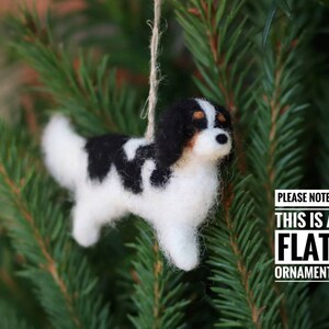 Needle Felted Cavalier King Charles Spaniel, Miniature, Christmas Decoration, Christmas Ornament, Gift for animal lover image 2