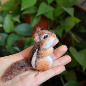 Needle Felted Chipmunk, Miniature,  Felt animal, Gift for animal lover
