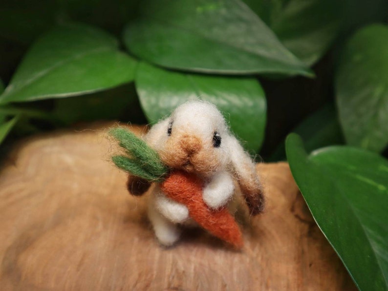 Needle Felted Lop Eared Bunny, Cottontail Rabbit, Little Bunnyrabbit, Gift for animal lover image 6