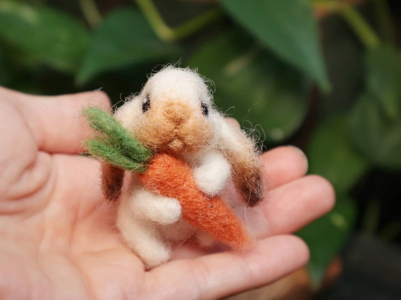 Needle Felted Lop Eared Bunny, Cottontail Rabbit, Little Bunnyrabbit, Gift for animal lover image 7