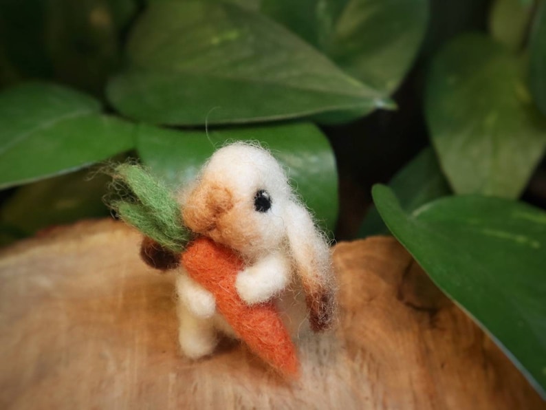 Needle Felted Lop Eared Bunny, Cottontail Rabbit, Little Bunnyrabbit, Gift for animal lover image 4