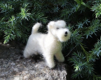 Needle Felted Schnauzer, Needlefelted dog, Hand made, Felt dog, Miniature, Needle Felted animal