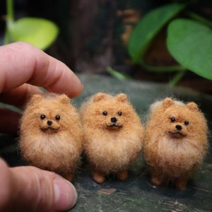 Needle Felted German Spitz, Dollhouse Miniature