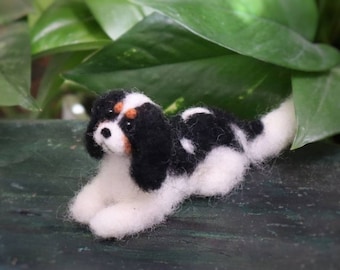 Needle Felted Cavalier King Charles Spaniel: Handmade Miniature Dog