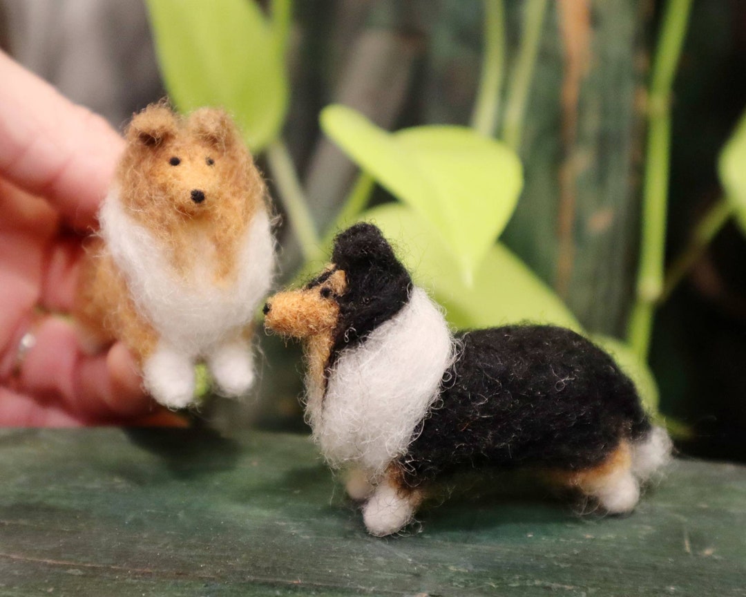 Needle Felted Sheltie Miniature Dollhouse Dog Etsy