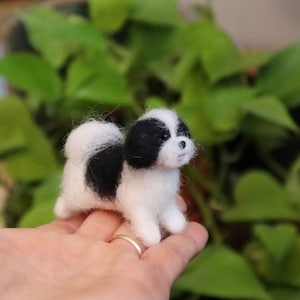 Needle Felted Shih Tzu Needle Felted Dog Miniature Handmade Dog Felt Animal Needle Felted Dollhouse dog Gift for animal lover