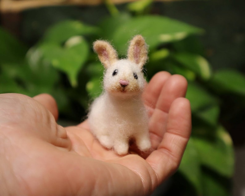 Needle Felted Baby Bunny, Cottontail Rabbit, Bunnyrabbit, Gift for animal lover image 1