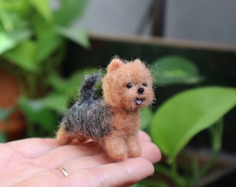 Needlefelted Yorkshire terrier , Miniature, Dollhouse dog