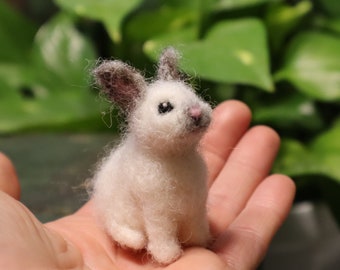Needle Felted Baby Bunny, Cottontail Rabbit, Bunnyrabbit, Gift for animal lover