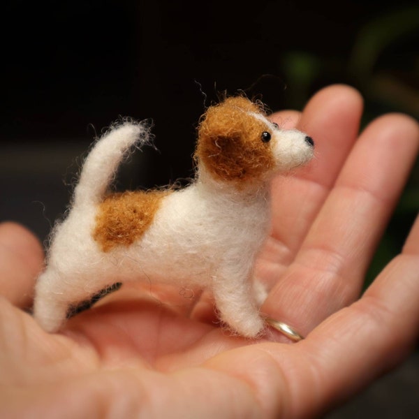 Nadel gefilzter Jack Russel Terrier, Miniatur, Puppenhaus Hund