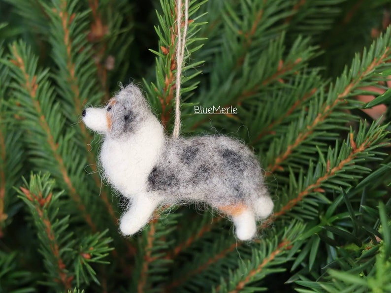 Needle Felted Australian Shepherd Miniature Christmas Etsy