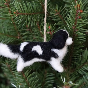 Needle Felted Cavalier King Charles Spaniel, Miniature, Christmas Decoration, Christmas Ornament, Gift for animal lover image 5