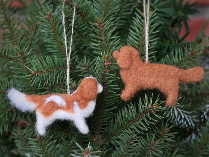 Needle Felted Cavalier King Charles Spaniel, Miniature, Christmas Decoration, Christmas Ornament, Gift for animal lover image 1