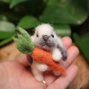 Needle Felted Lop Eared Bunny, Cottontail Rabbit, Little Bunnyrabbit, Gift for animal lover image 5