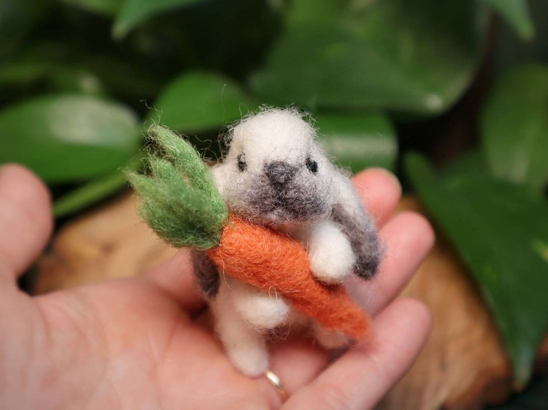 Needle Felted Lop Eared Bunny, Cottontail Rabbit, Little Bunnyrabbit, Gift for animal lover image 5