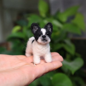 Needle Felted French Bulldog, Miniature, Dollhouse dog