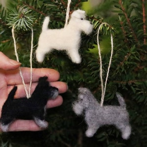 Needle Felted Schnauzer Dog Christmas Decoration Handmade Dog Christmas Tree Ornament Gift for animal lover