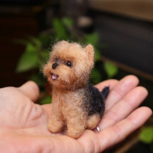 Needle Felted Yorkie, Needle felted dog,  Miniature, Gift for animal lover