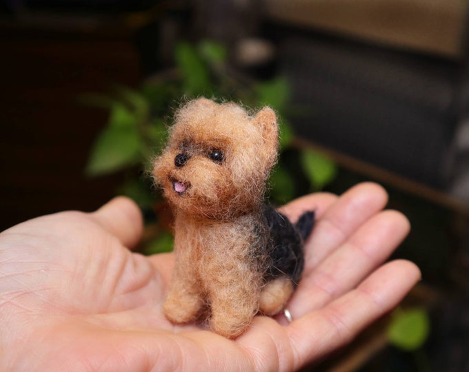 Needle Felted Yorkie Etsy