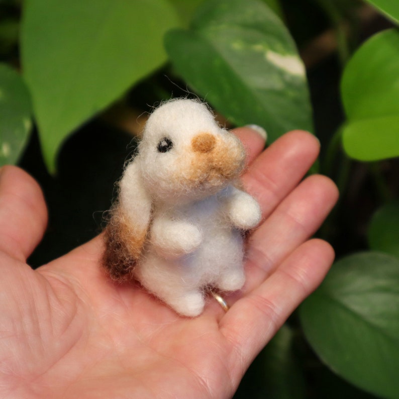 Needle Felted Lop Eared Bunny, Cottontail Rabbit, Little Bunnyrabbit, Gift for animal lover image 2