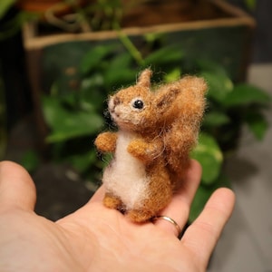 Needle Felted Squirrel, Miniature, Felt Animal