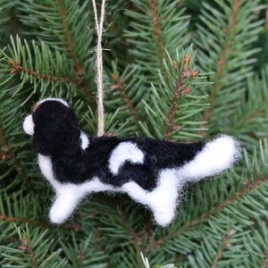 Needle Felted Cavalier King Charles Spaniel, Miniature, Christmas Decoration, Christmas Ornament, Gift for animal lover image 3