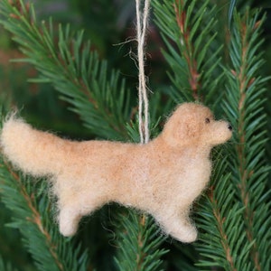 Needle Felted Golden Retriever, Miniature, Christmas Decoration, Christmas Ornament