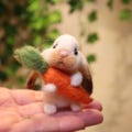 Needle Felted Lop Eared Bunny: Easter Bunnyrabbit Handmade Wool Decoration,