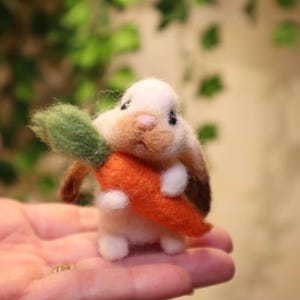 Needle Felted Lop Eared Bunny: Easter Bunnyrabbit Handmade Wool Decoration,