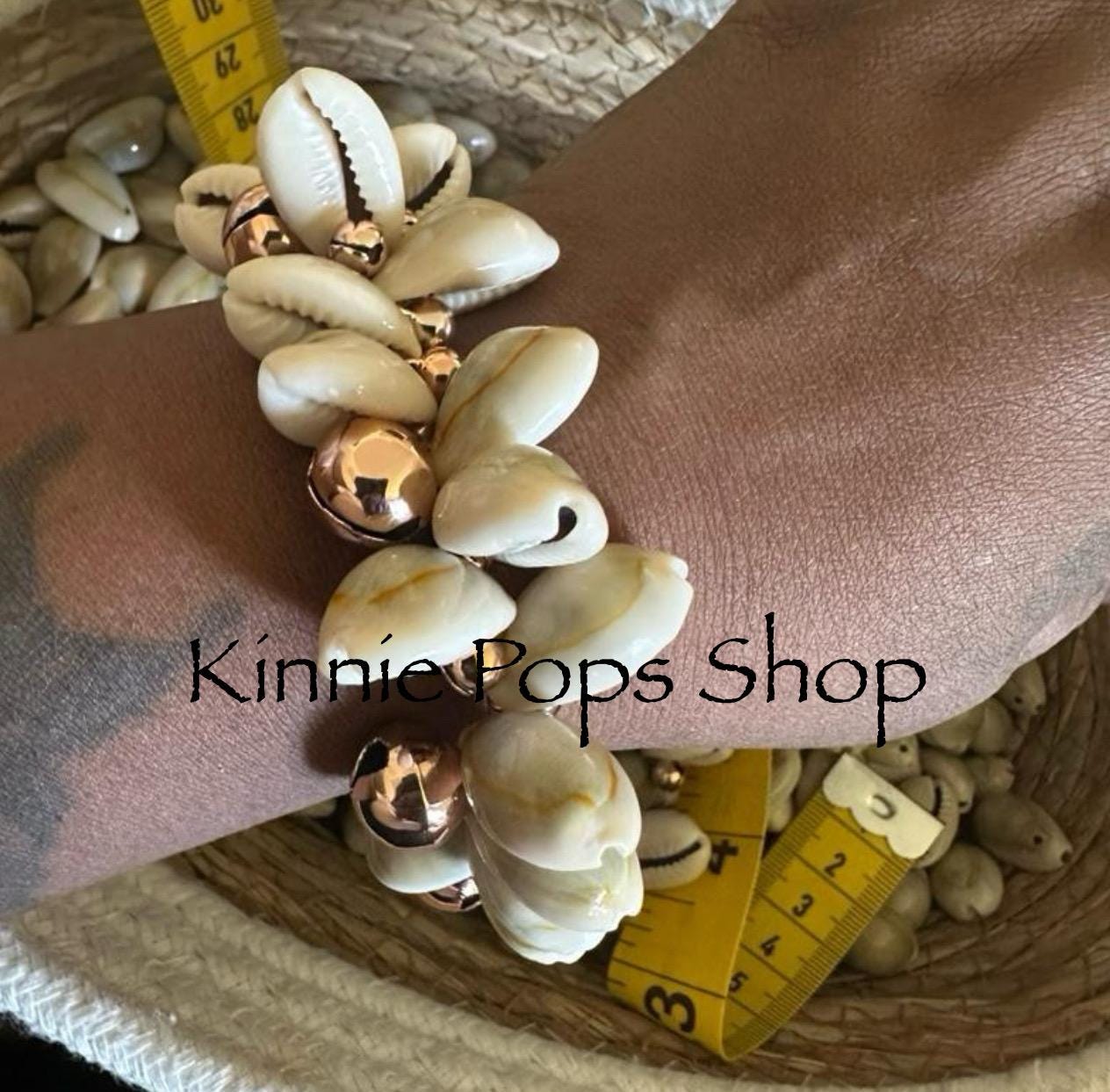 Cowrie Shells and Jingle Bells Cluster Bracelet
