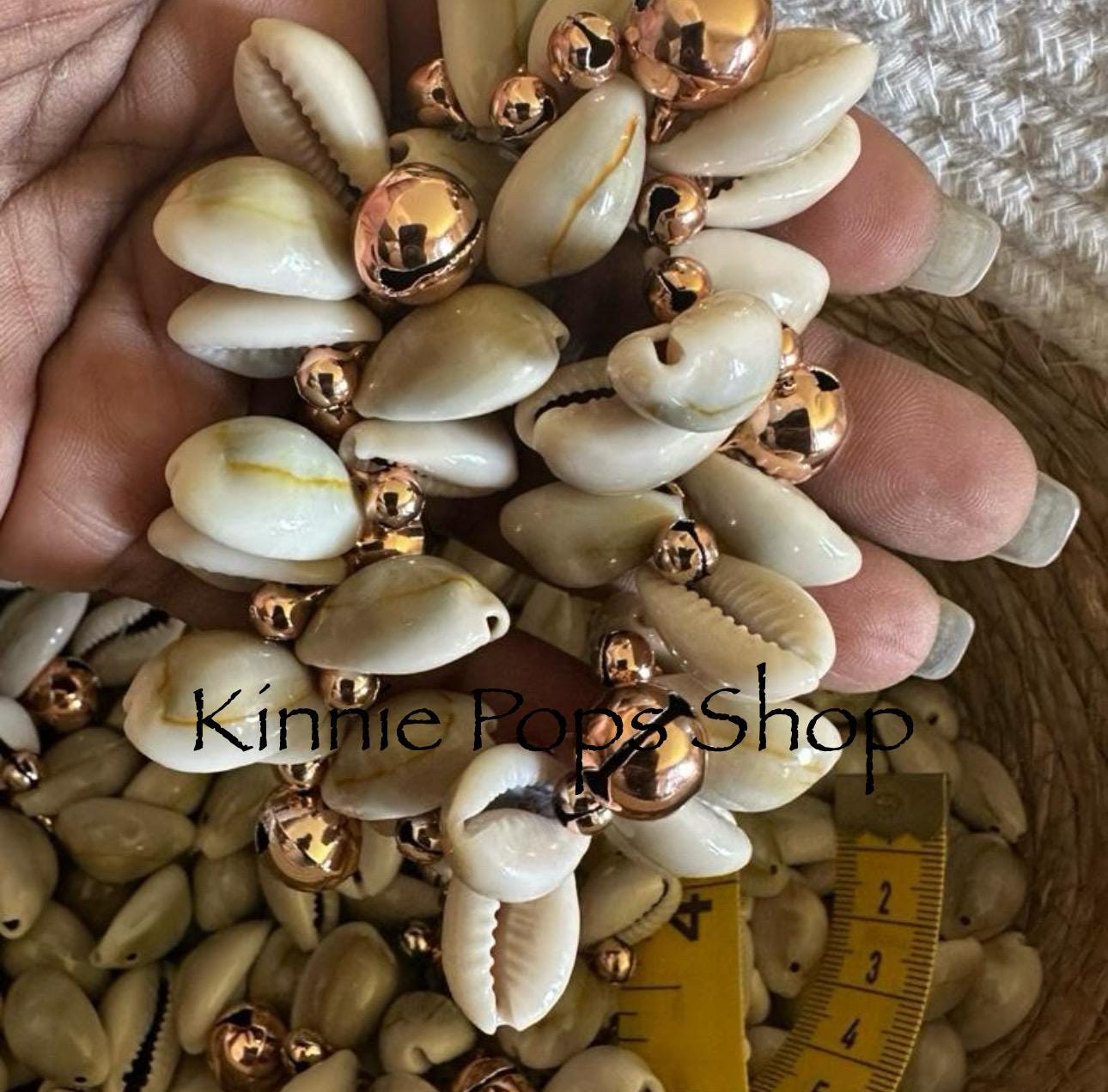 Jam Bell Shell Cowrie Shells and Jingle Bells Cluster Bracelet - Etsy