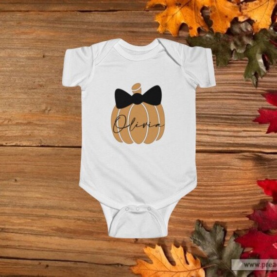 Pumpkin onesie Fall Kids onesie Little girl pumpkin Etsy
