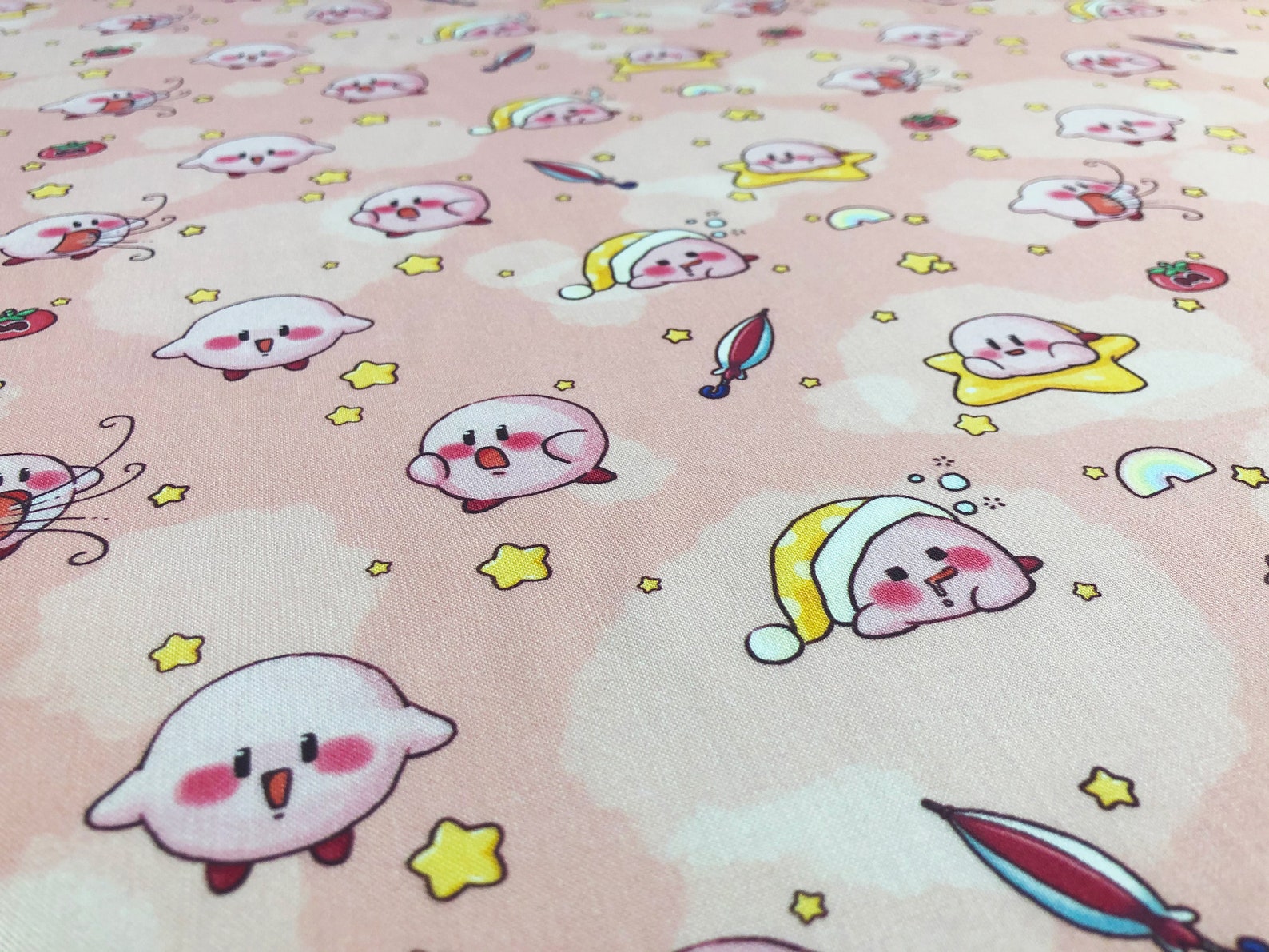 Kirby Fabric Kirby's Epic Cotton por el Etsy