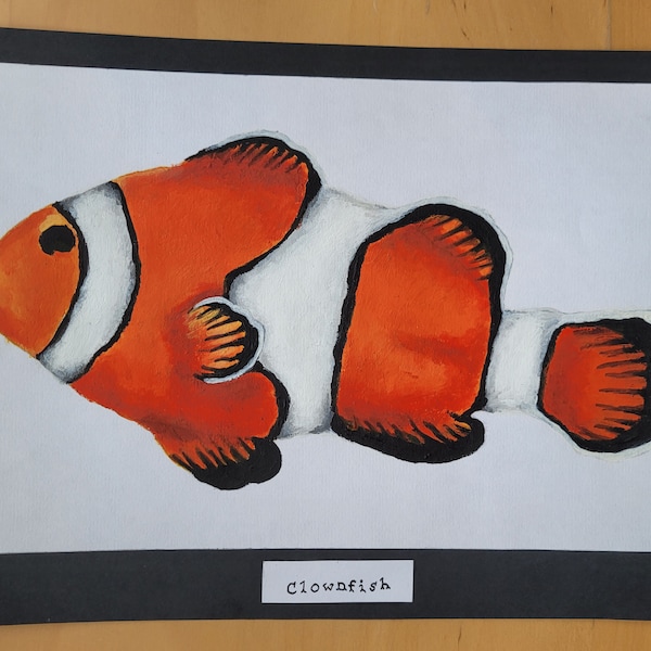 Acrylic Clownfish, Anemonefish Painting (original painting, not print)