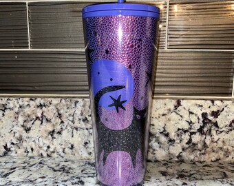 Starbucks Purple Venti Tumbler | 2020 Halloween Black Cat With Moon And Stars