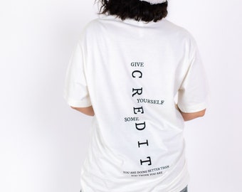 Date crédito Camisa Preppy Ropa Preppy Cuello redondo Salud mental Cuello redondo Todo lo que necesitas es amor propio Camisa de amor camisa positiva