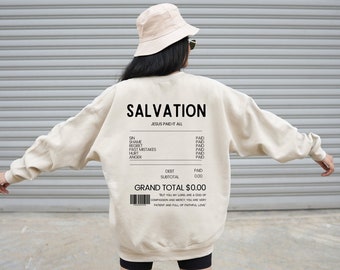 Sudadera de salvación Christian Merch Christian Crewneck Confianza en el Señor Camisa basada en la fe Camisa de adoración Jesús es Rey Ropa cristiana
