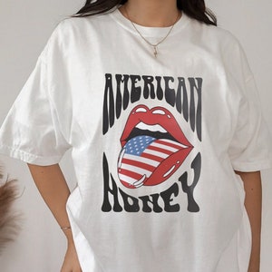 American Honey Shirt Fourth Of July Shirt Patriot Shirt Merica Shirt Honey Shirt USA Retro Shirt USA Flag Shirt