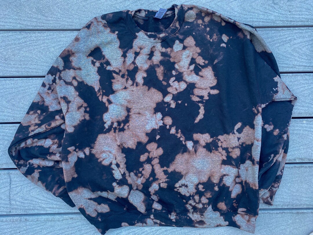 Reverse Tie Dye Sweatshirt Bleach Dye Sweatshirt Tie Dye Crewneck