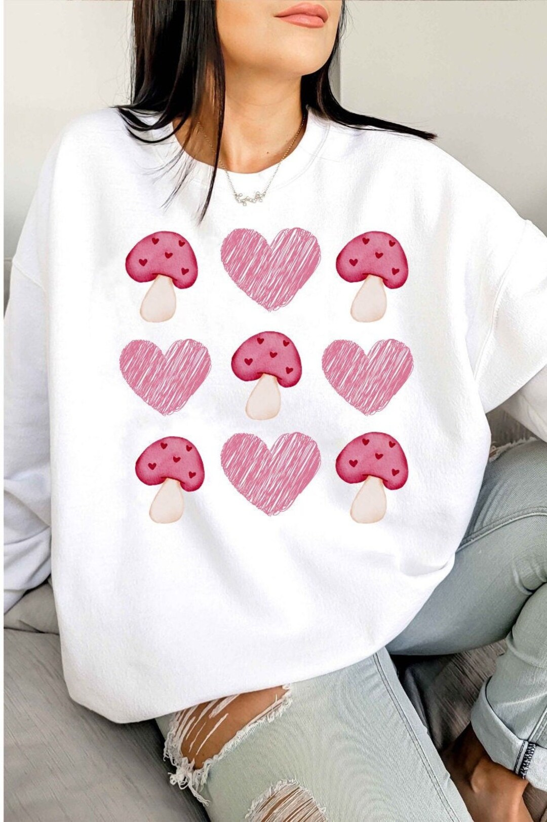 Mushroom Valentine Sweatshirt Mushroom Sweatshirt Magic Mushroom