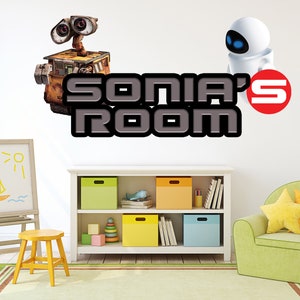 Wall E Inspired Decal, Wall-E Room Decal, Wall E Decal, Robot Wall Decal, Robot Mural, Space Art, Wall E Birthday,Eve Decal, Robot Birthday