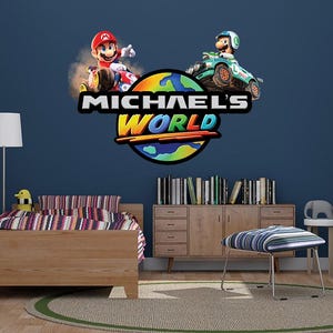 Super Mario Inspired Decal, Mario Decal, Mario Cars, Mario Kart Decal, Super Mario Wall Decor,Super Mario Wall Murals,Mario Art, Luigi Decal