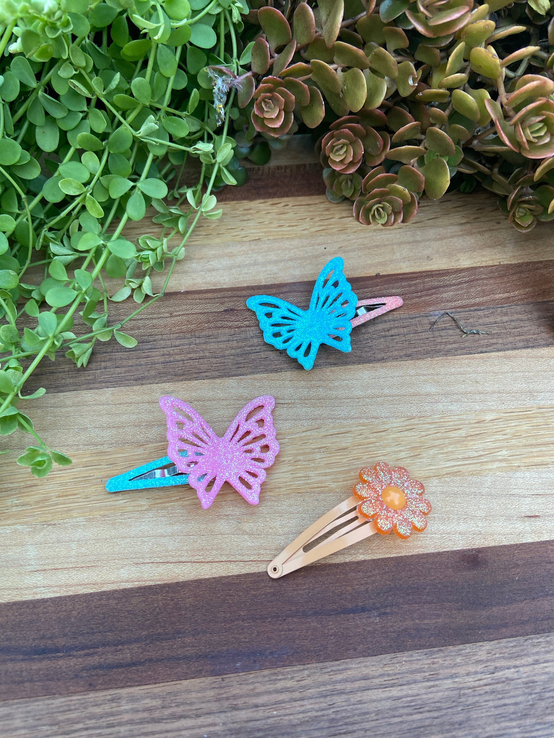 Aesthetic hair clips sparkly butterflies and flowers Etsy