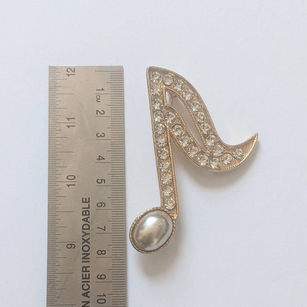 Large Liberace-style Music Note Brooch