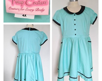 4X Pinup Couture Turquoise Dress