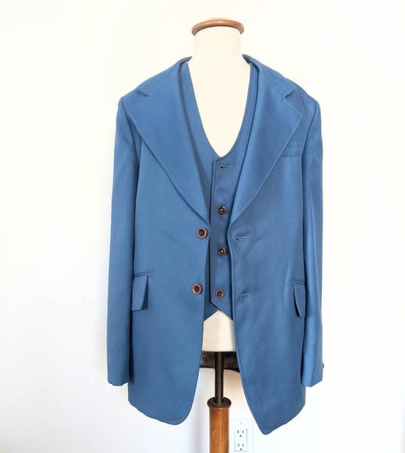 Retro Menswear Blue Jacket and Waistecoat - image 6