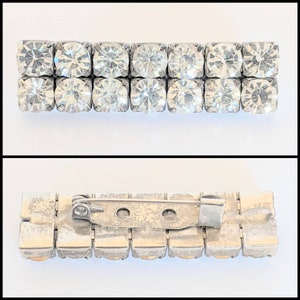 Vintage Rhinestone Bar Brooch for Men