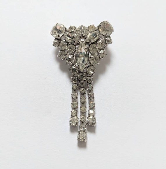 Rhinestone Tassel Triangle Brooch for Men - Gem