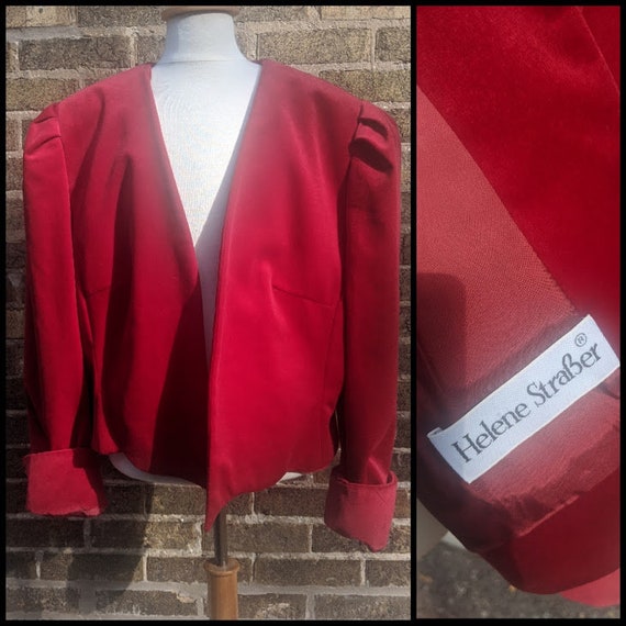 Red Helene Straber Velvet Blazer